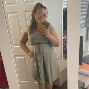 Sweet little cap sleeved dress.  Giving Talbot and Chadwick vibes. Grayish beige